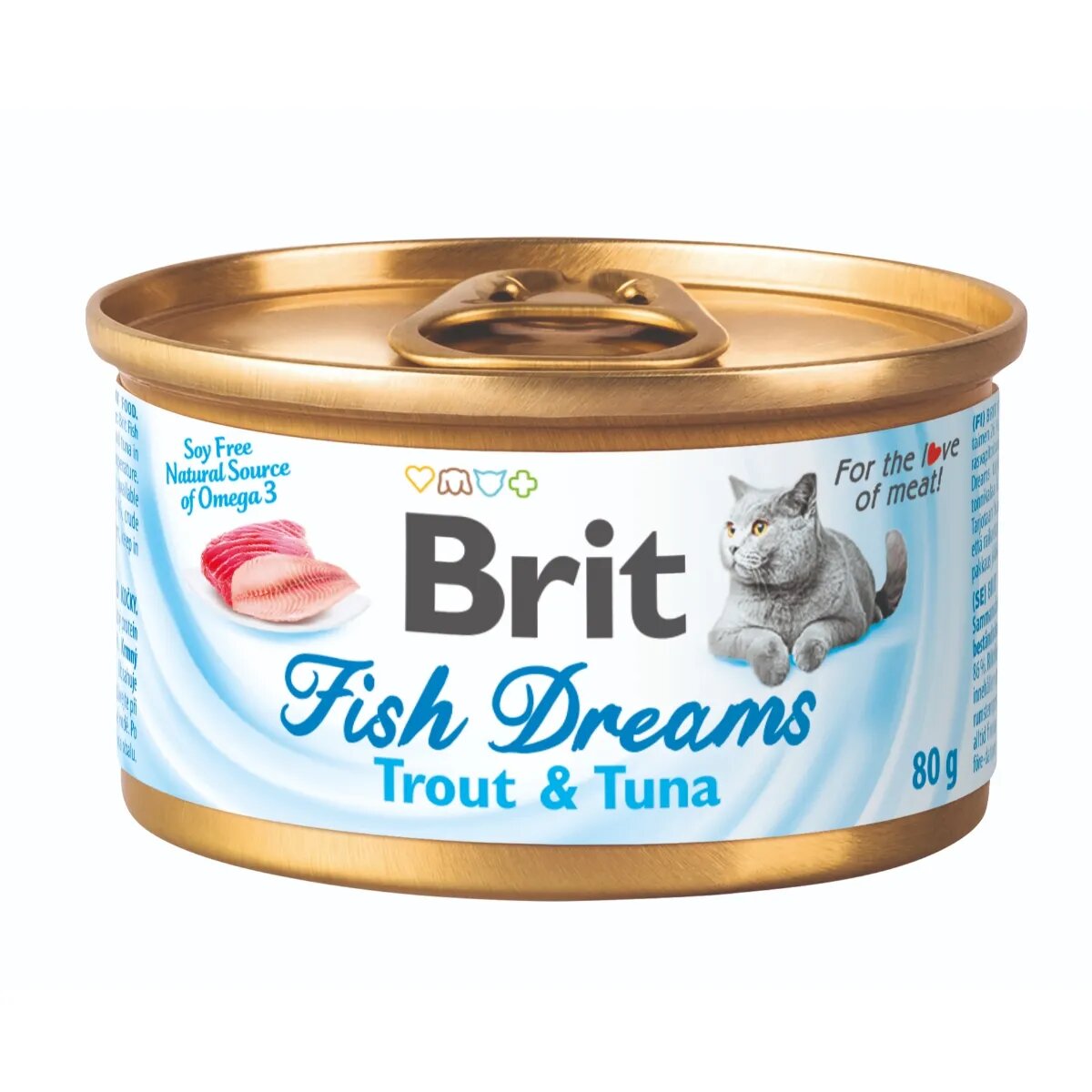 Brit Fish Dreams Păstrăv și Ton conservă hrană umedă pisici (în suc propriu) 80g