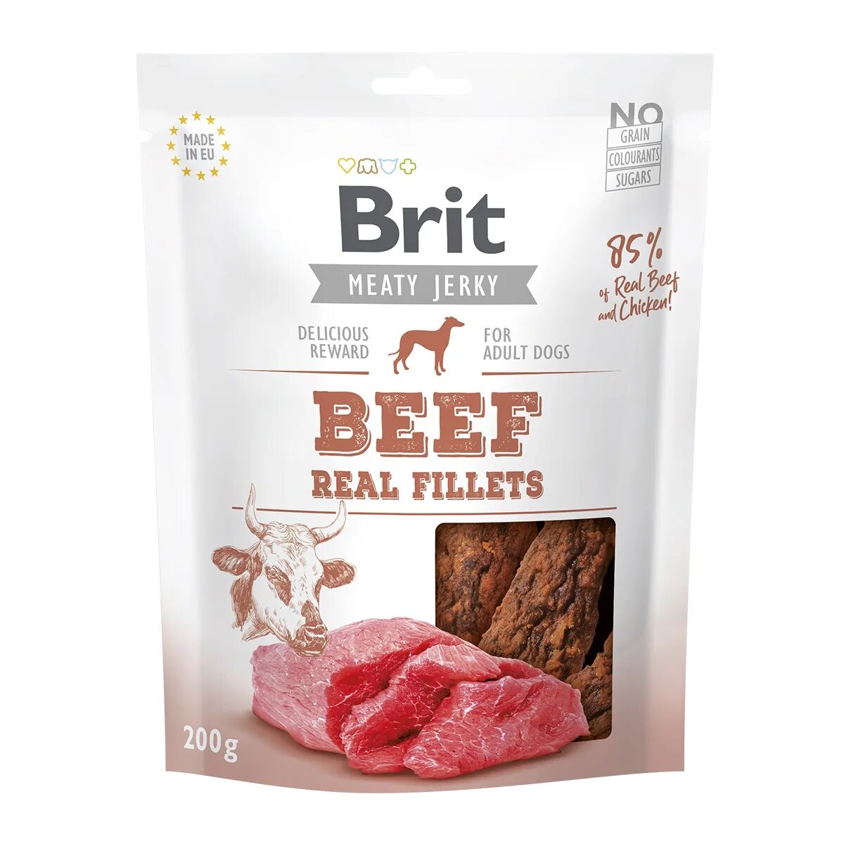 Brit Jerky Beef Fillets recompense câini File deshidratat Vită 200g