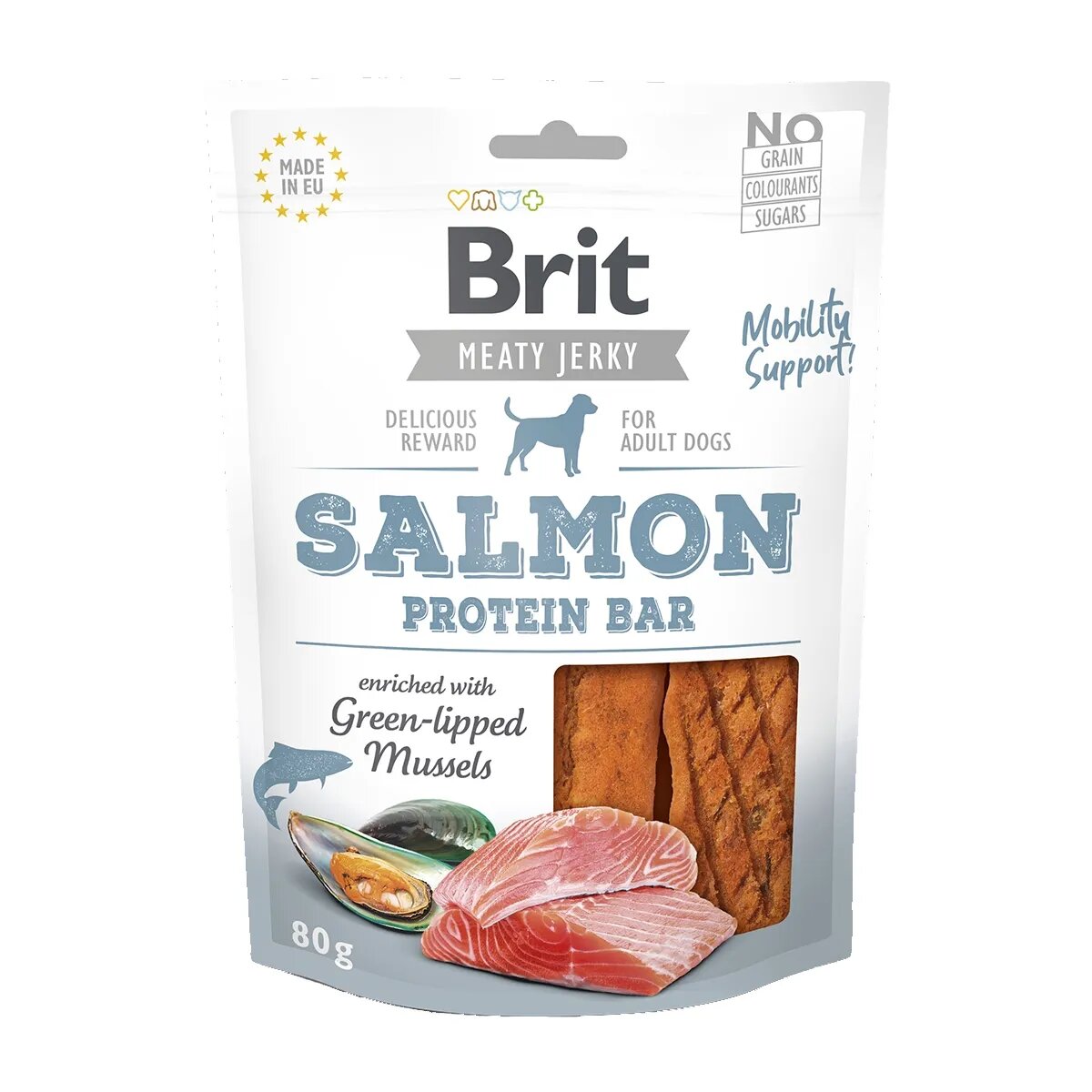 Brit Jerky Salmon Protein Bar recompense câini Batoane proteice Somon 80g