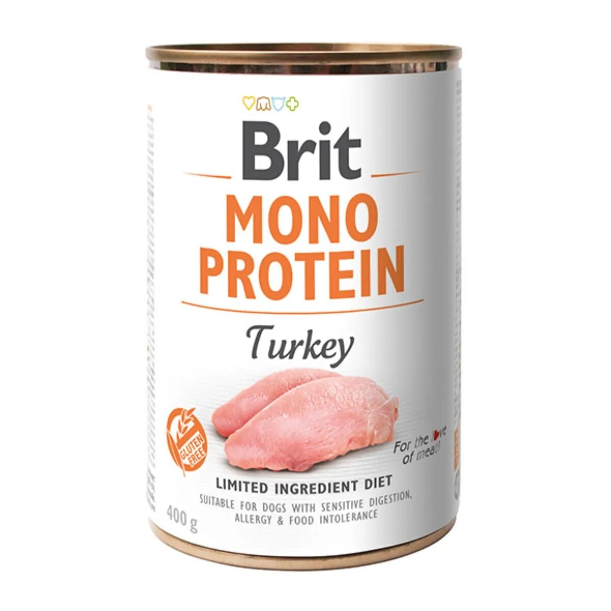 Brit Mono Protein Curcan conservă hrană umedă monoproteică fără cereale câini (pate) 400g