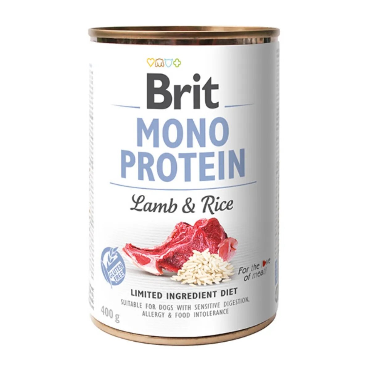 Brit Mono Protein Miel cu Orez brun conservă hrană umedă monoproteică conținut redus cereale câini (pate) 400g