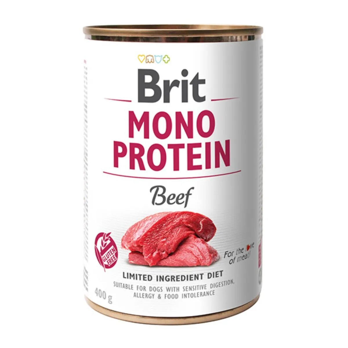 Brit Mono Protein Vită conservă hrană umedă monoproteică fără cereale câini (pate) 400g