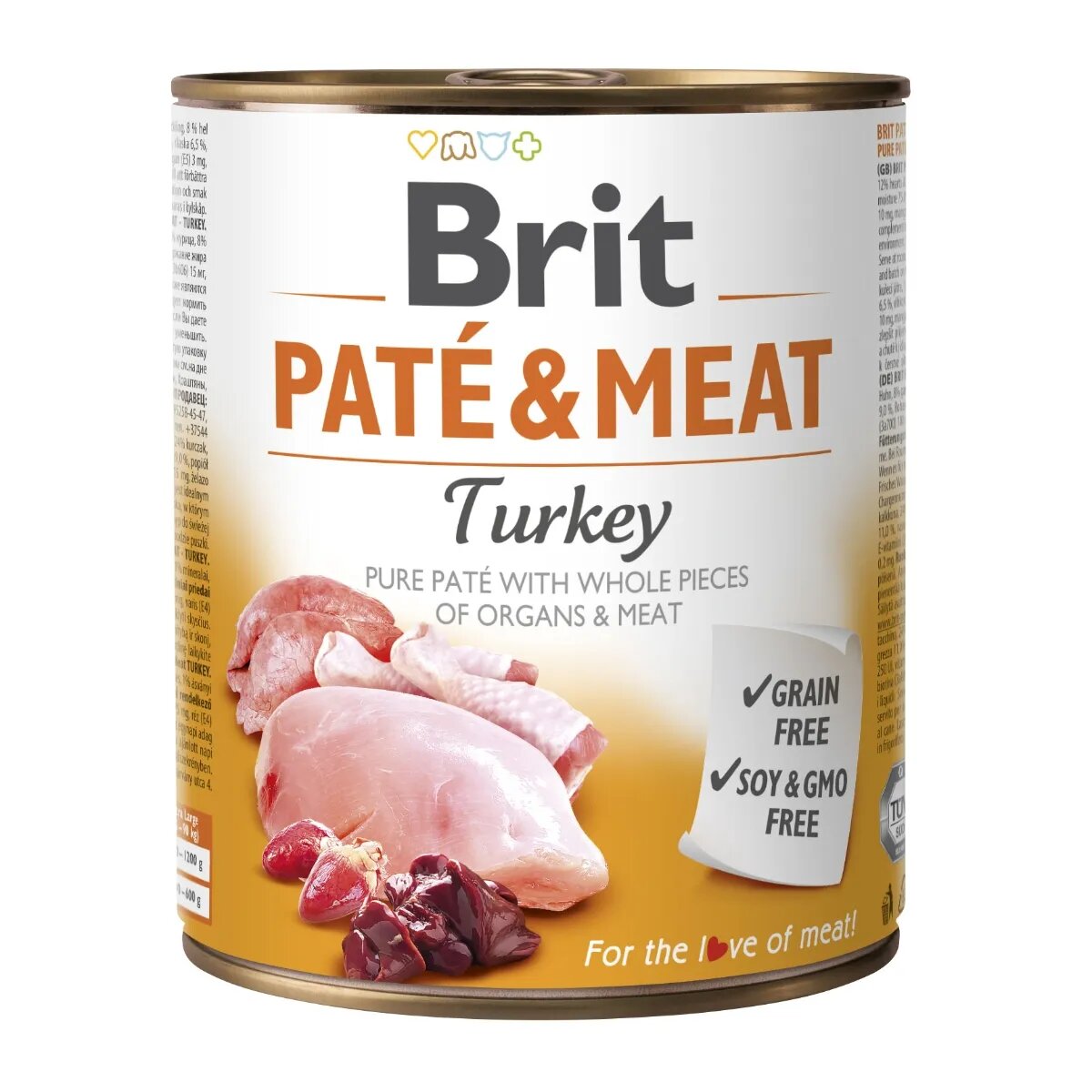 Brit Pate & Meat Curcan conservă hrană umedă fără cereale câini (pate cu bucăți de carne) 800g