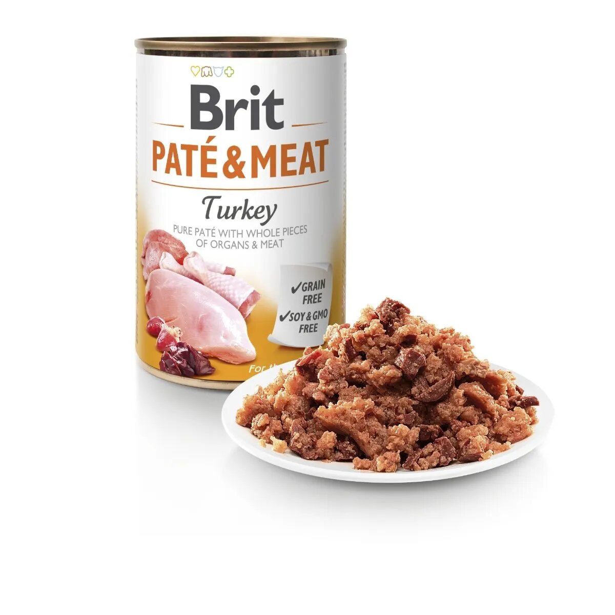 Brit Pate & Meat Curcan conservă hrană umedă fără cereale câini (pate cu bucăți de carne) 800g