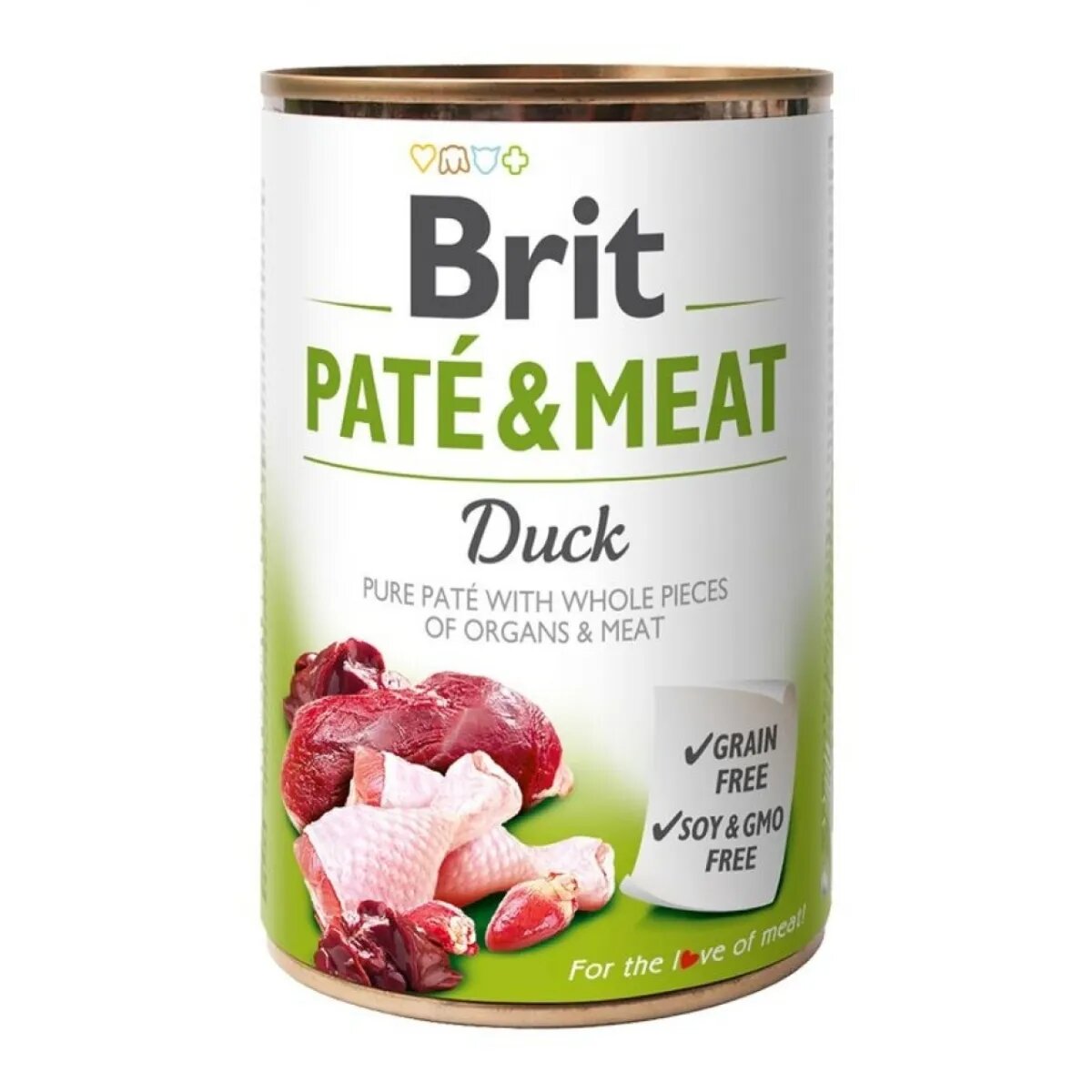 Brit Pate & Meat Rață conservă hrană umedă fără cereale câini (pate cu bucăți de carne) 400g