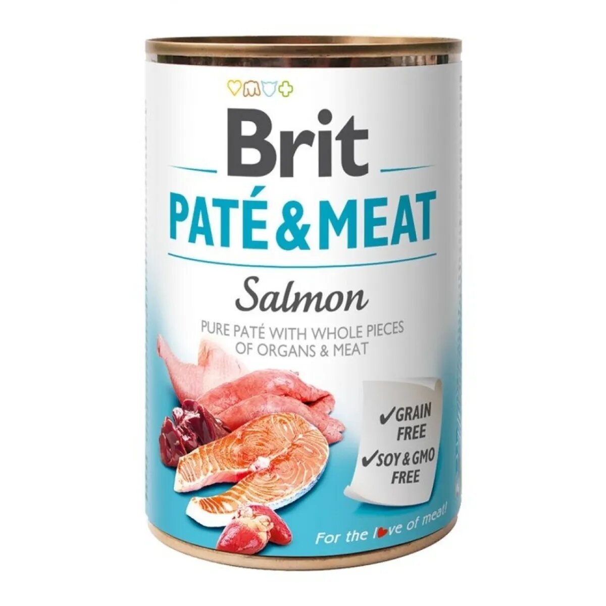 Brit Pate & Meat Somon conservă hrană umedă fără cereale câini (pate cu bucăți de carne) 400g