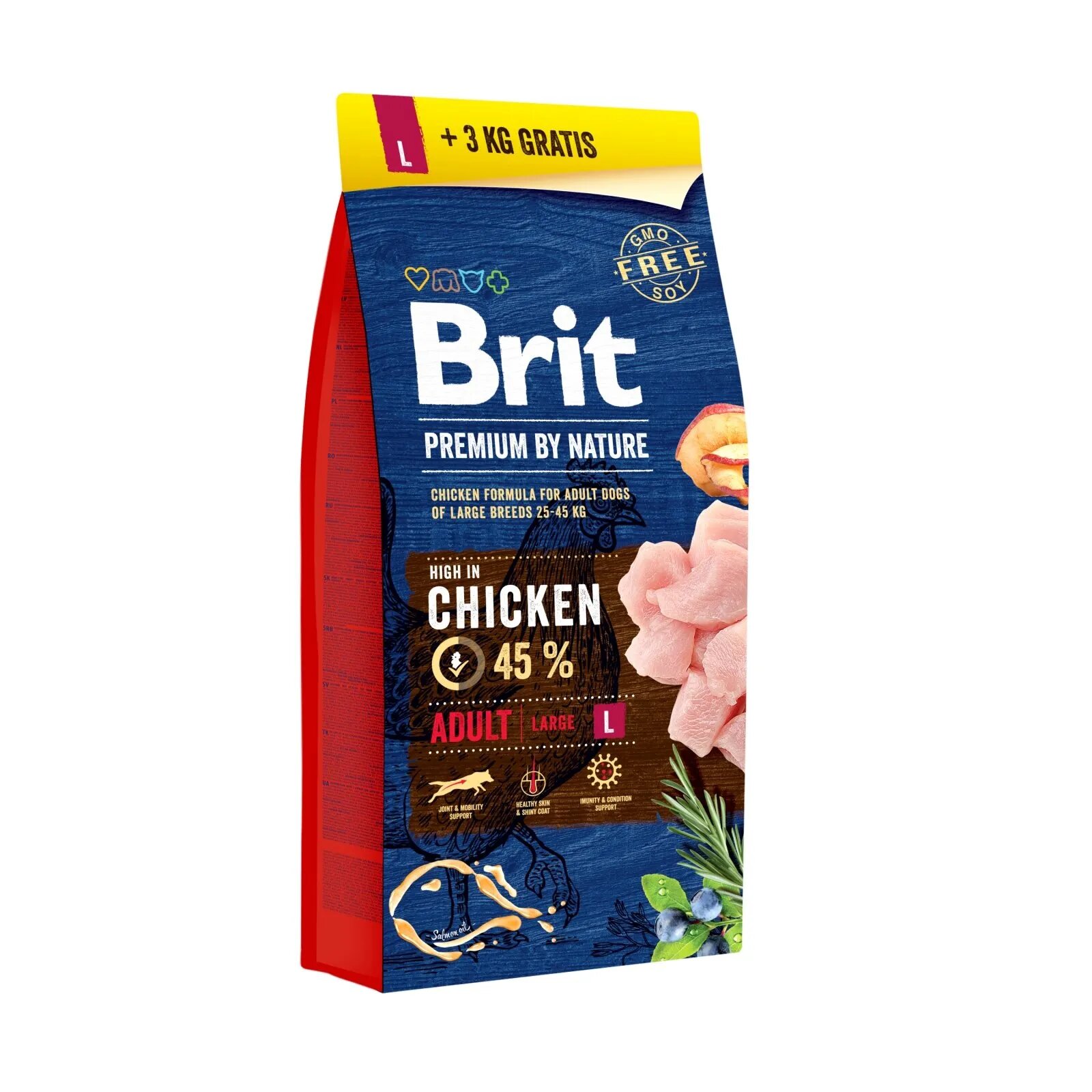 Brit Premium By Nature Adult Large Breed L Pui hrană uscată câini 15kg+3kg GRATUIT