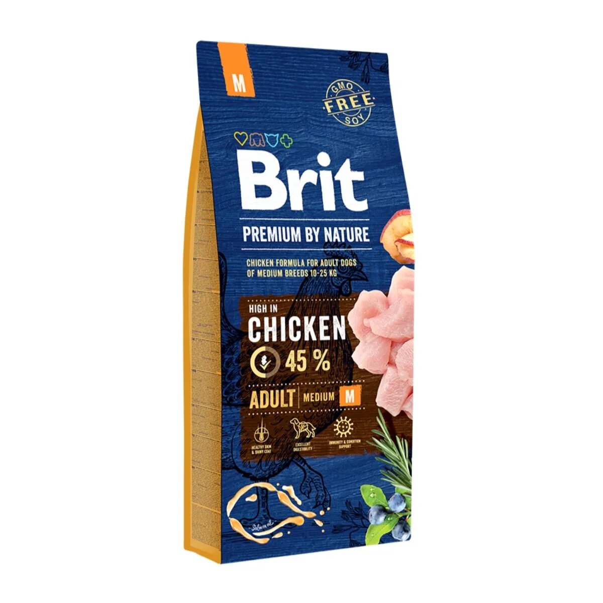 Brit Premium By Nature Adult Medium Breed M Pui hrană uscată câini 15kg