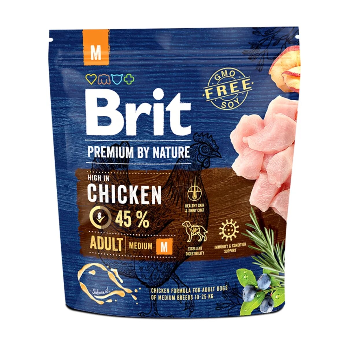 Brit Premium By Nature Adult Medium Breed M Pui hrană uscată câini 1kg