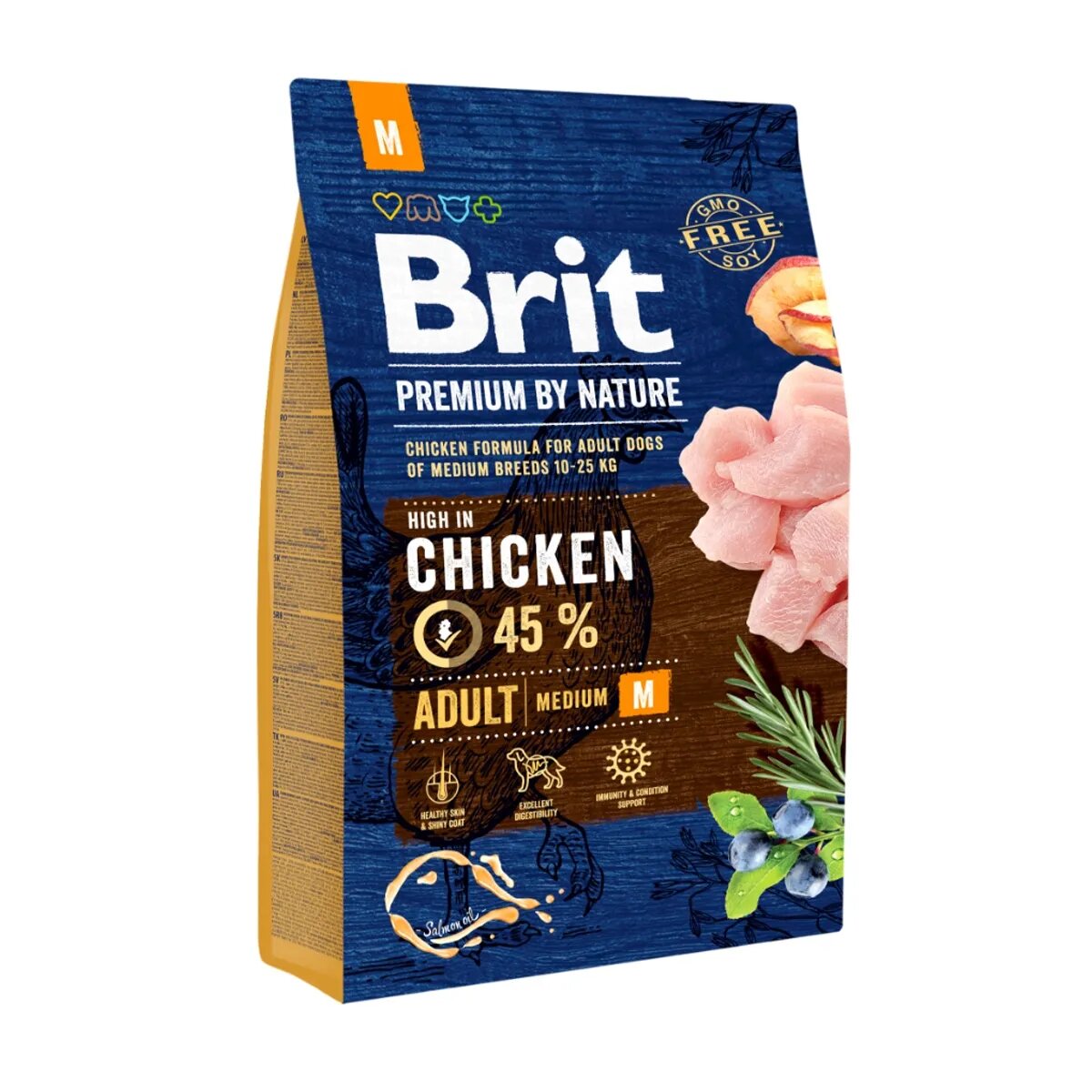 Brit Premium By Nature Adult Medium Breed M Pui hrană uscată câini 3kg