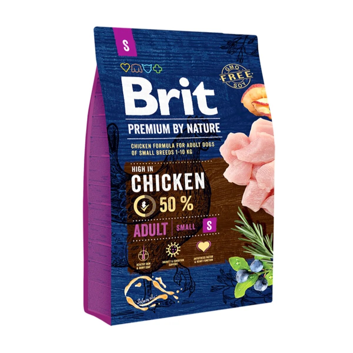 Brit Premium By Nature Adult Small Breed XS-S Pui hrană uscată câini 3kg