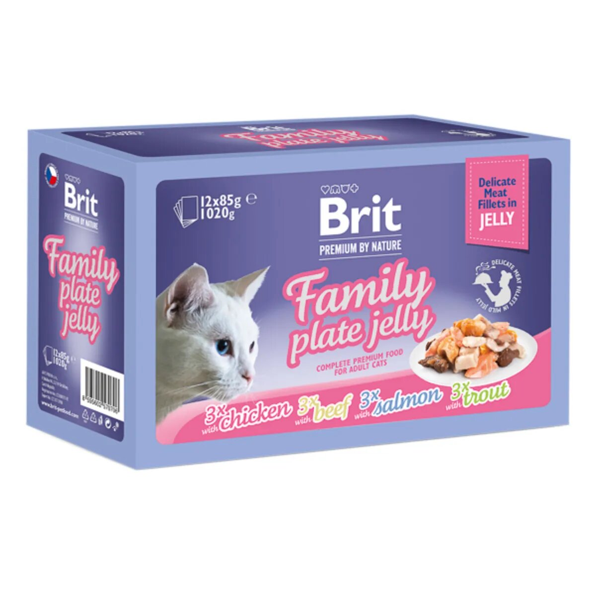 Brit Premium by Nature Delicate Family Plate Carne cutie hrană umedă pisici (în aspic) multipack 85g x 12buc
