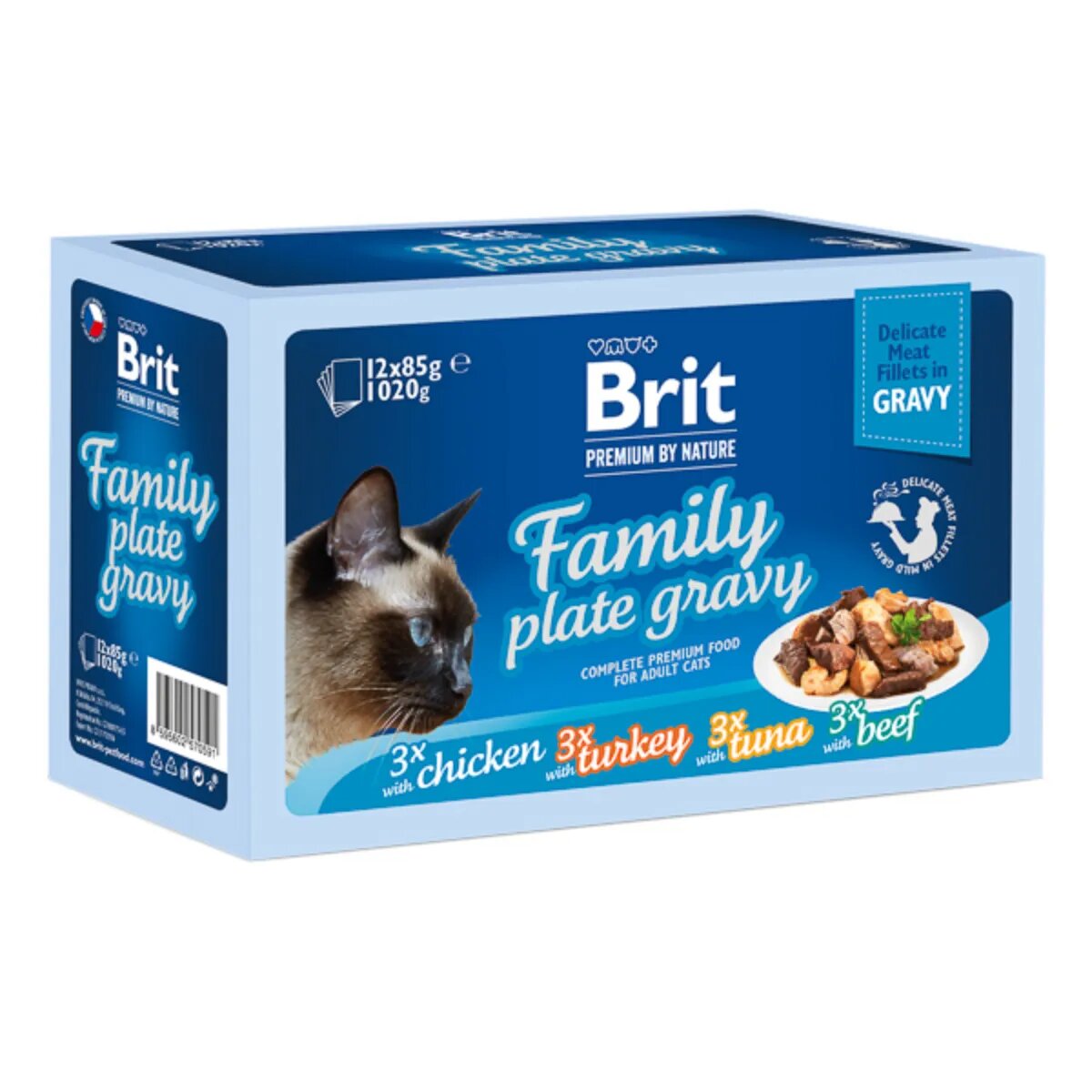 Brit Premium by Nature Delicate Family Plate Carne cutie hrană umedă pisici (în sos) multipack 85g x 12buc