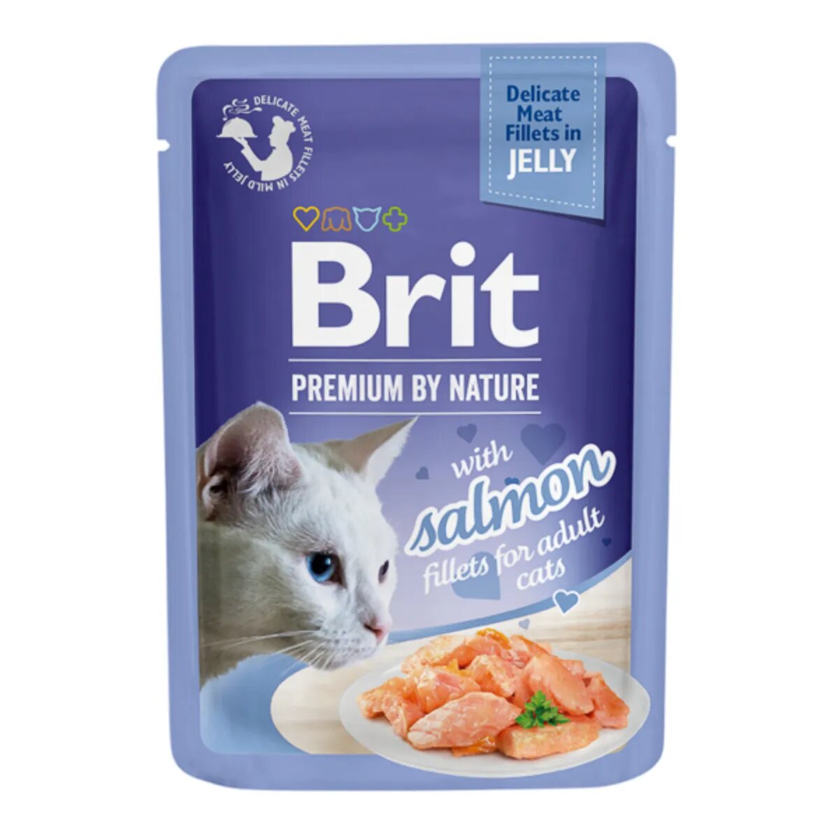 Brit Premium by Nature Delicate File Somon plic hrană umedă pisici (în aspic) 85g