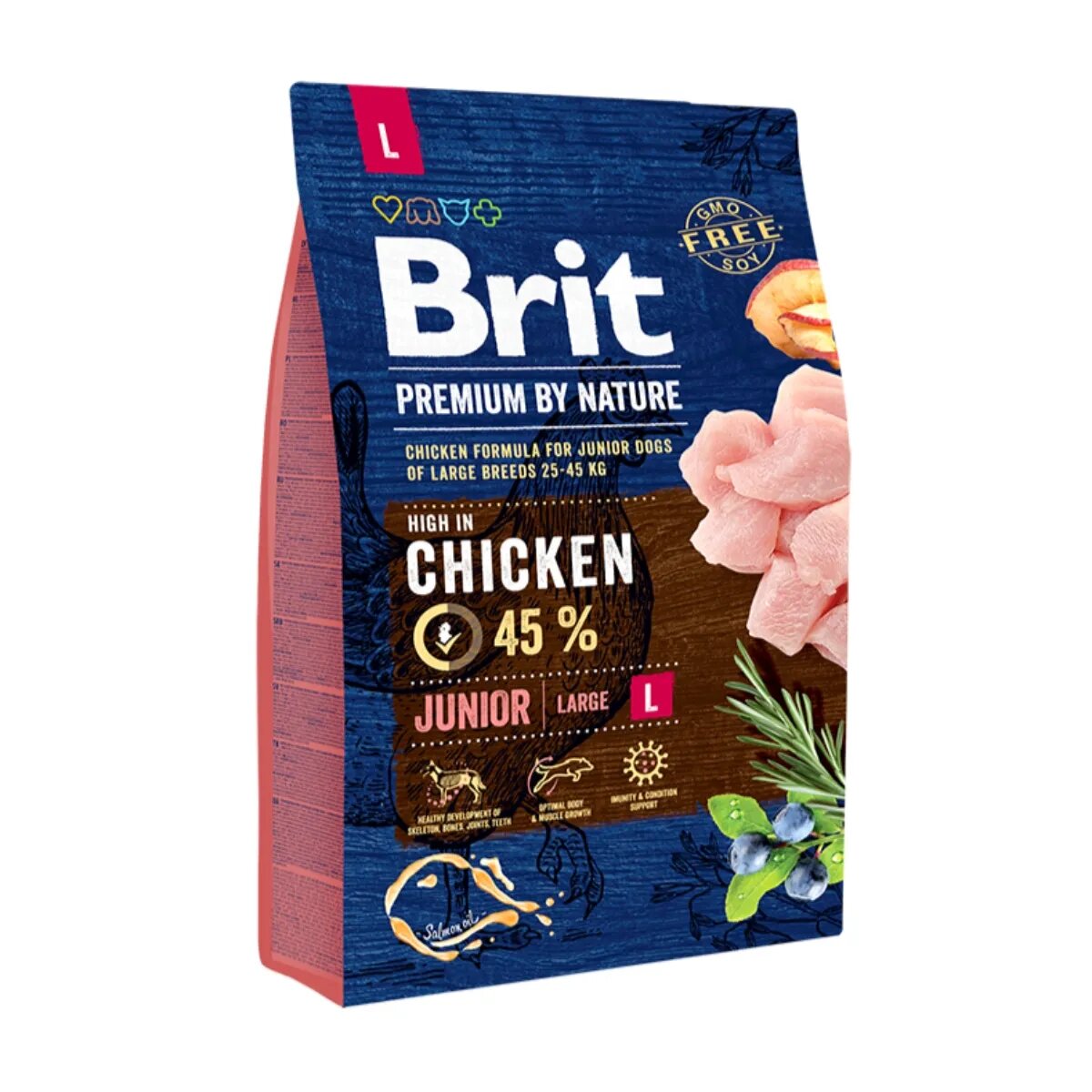 Brit Premium By Nature Junior Large Breed L Pui hrană uscată câini junior 3kg