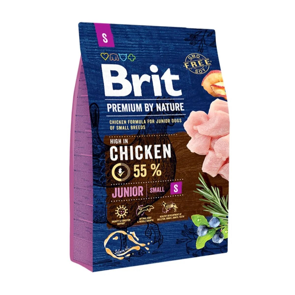 Brit Premium By Nature Junior Small Breed XS-S Pui hrană uscată câini junior 3kg