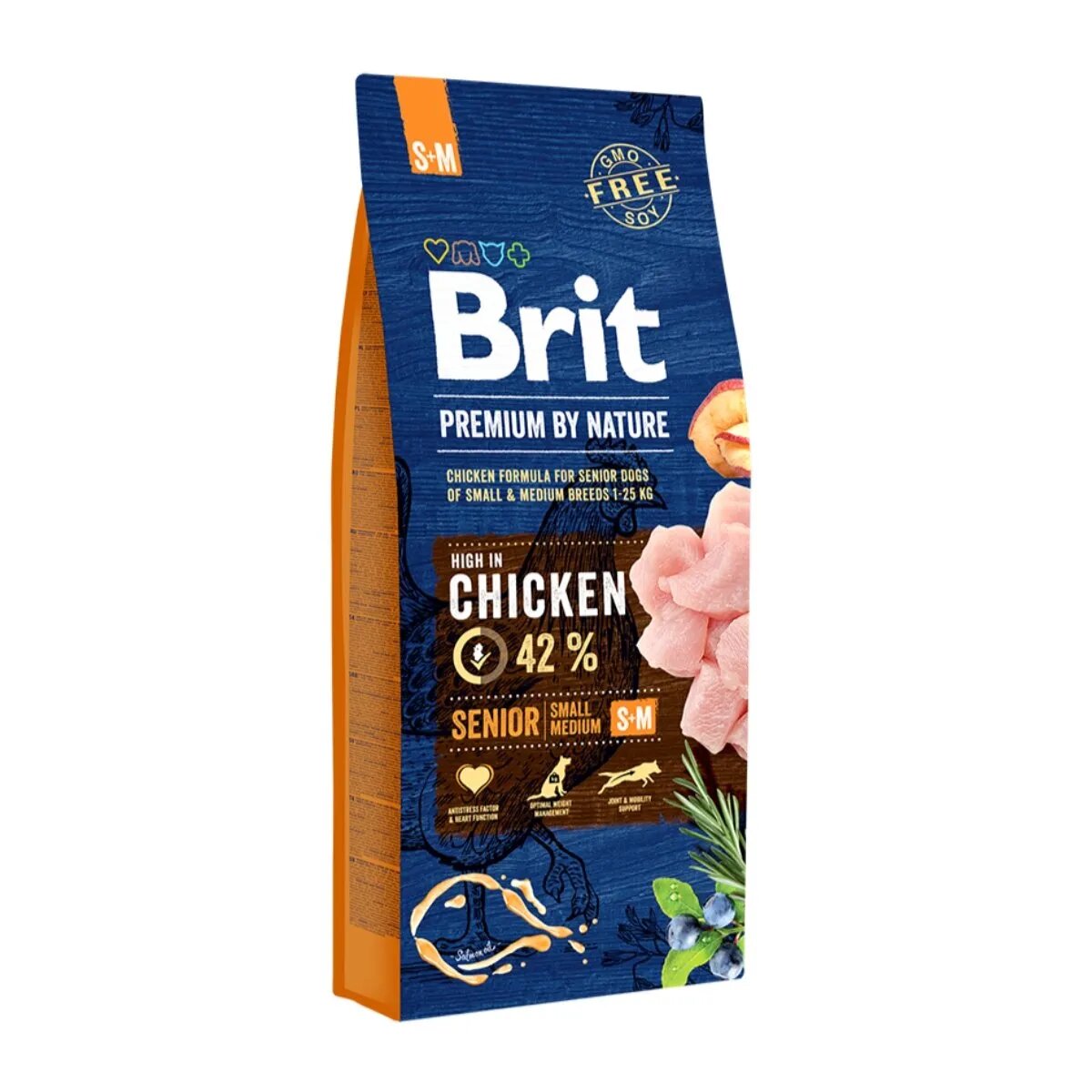 Brit Premium By Nature Senior Small and Medium Breed S-M Pui hrană uscată câini senior 15kg