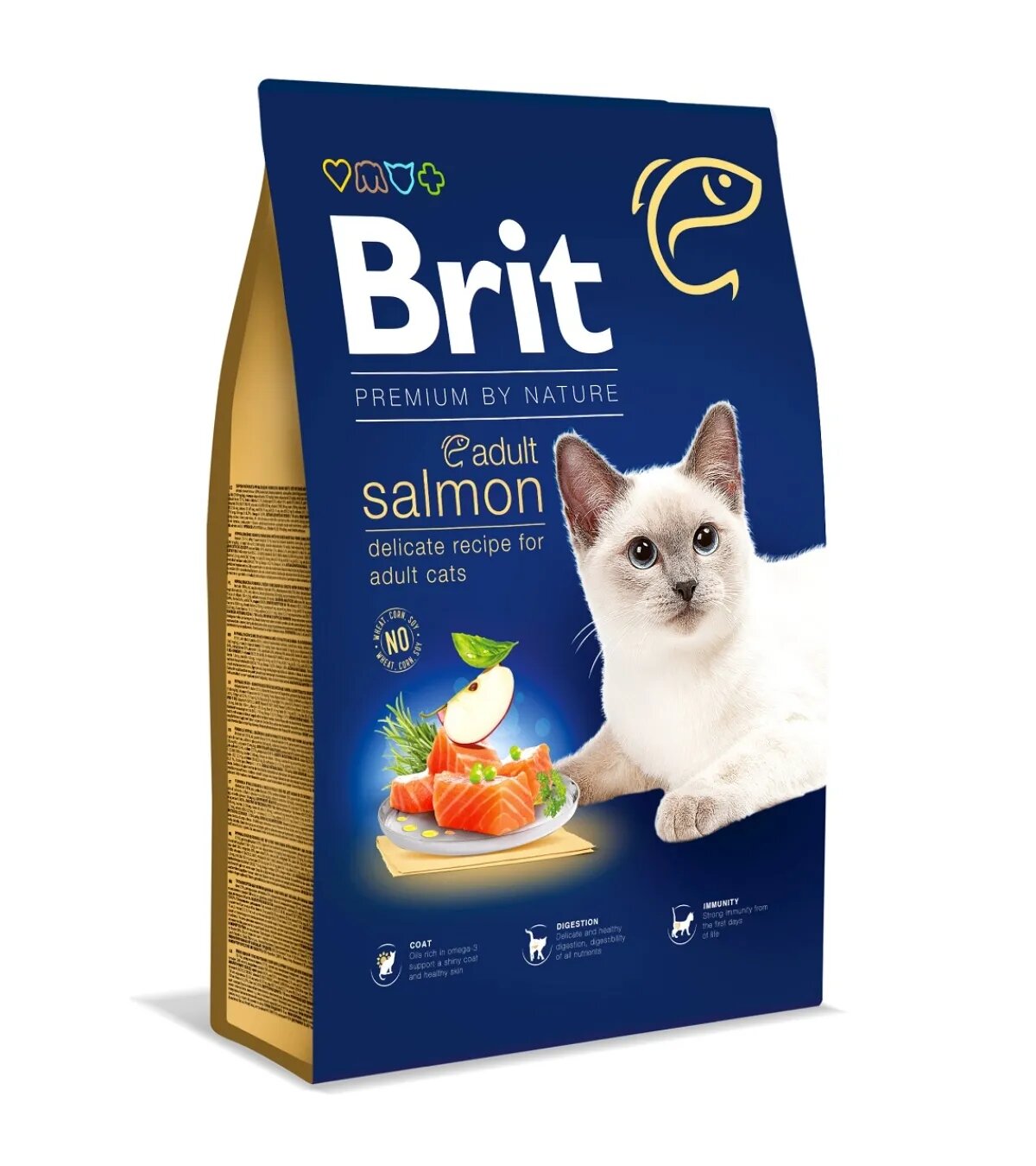 Brit Premium by Nature Somon hrană uscată pisici 8kg