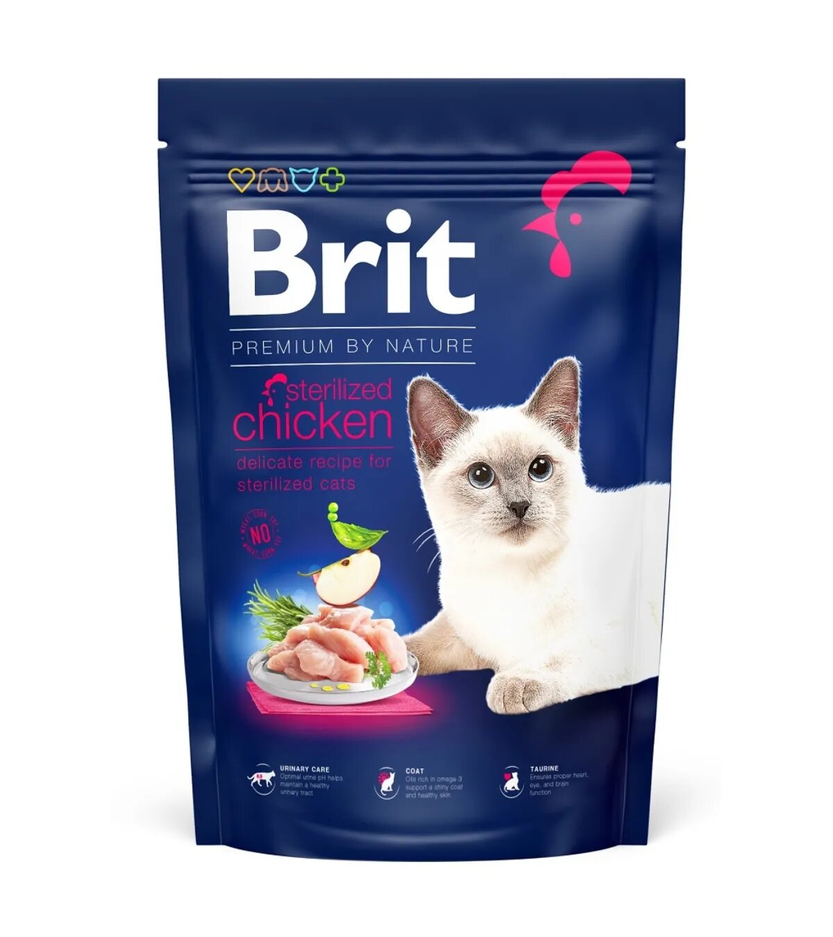 Brit Premium by Nature Sterilised Pui hrană uscată pisici 1.5kg
