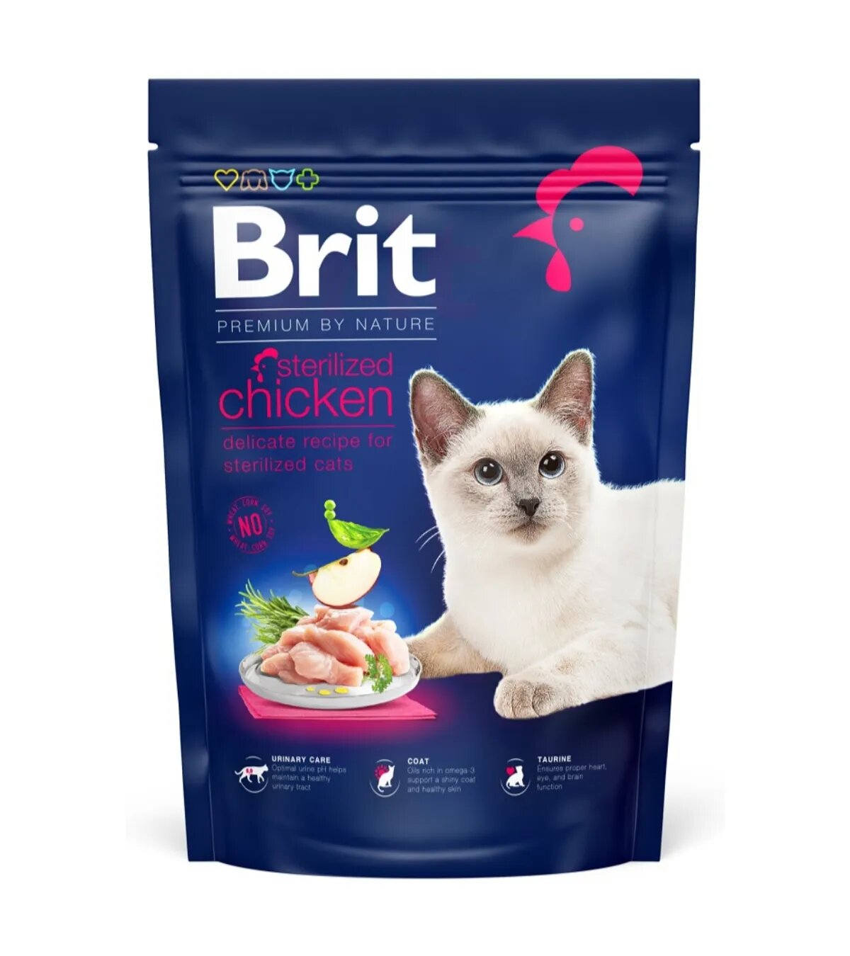 Brit Premium by Nature Sterilised Pui hrană uscată pisici 800g