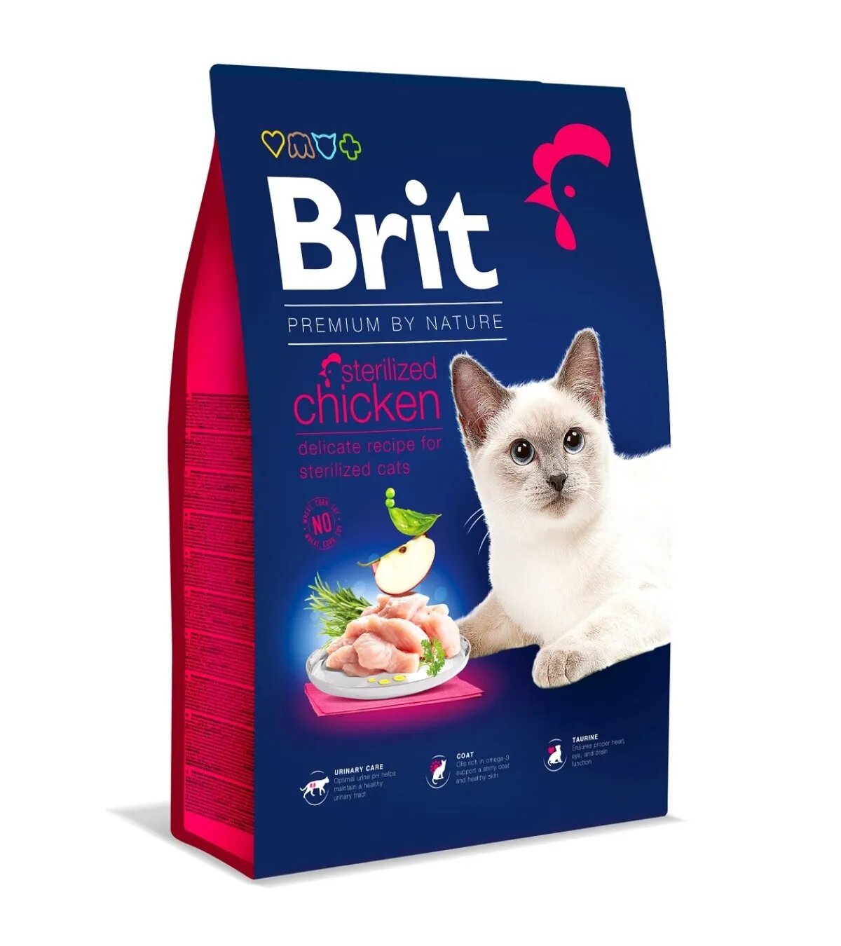 Brit Premium by Nature Sterilised Pui hrană uscată pisici 8kg