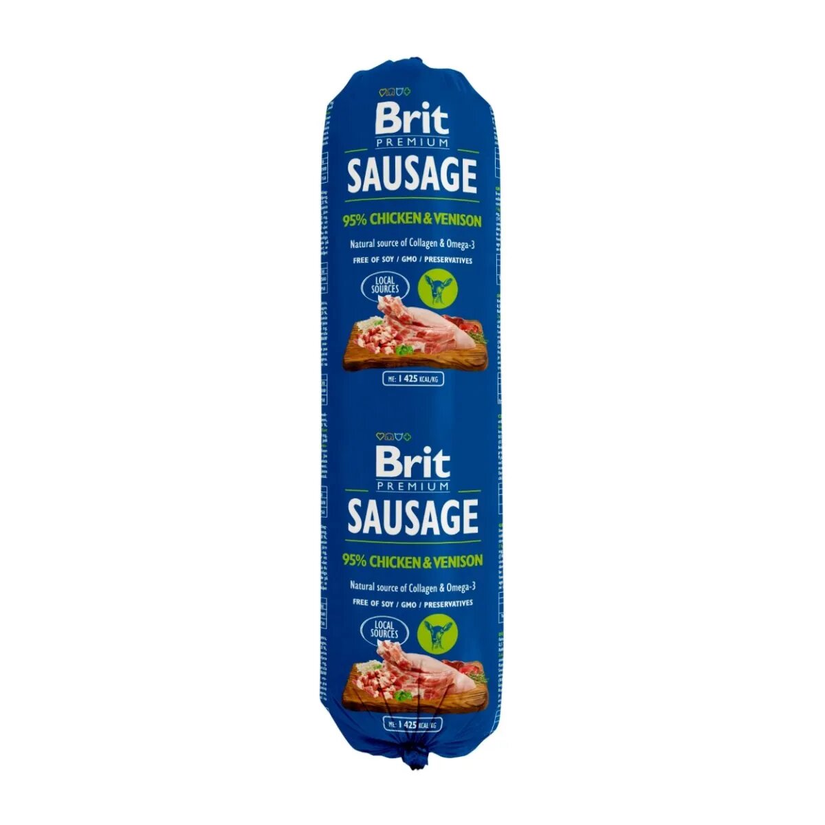 Brit Premium Pui și Vânat salam hrană umedă conținut redus cereale câini 800g