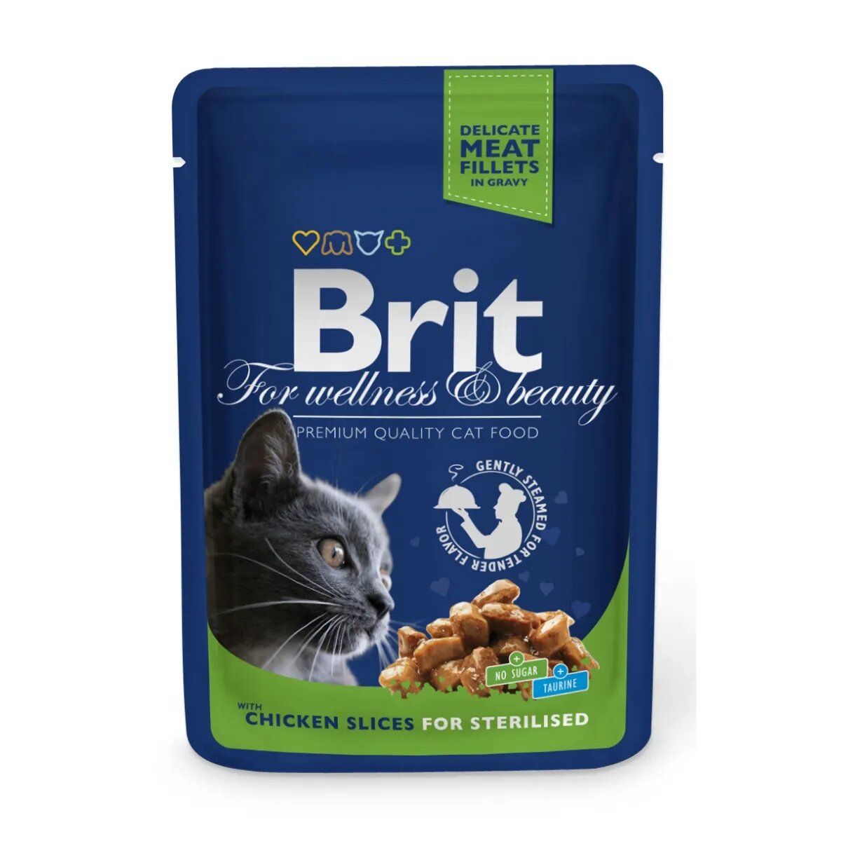 Brit Premium Sterilised Pui plic hrană umedă pisici sterilizate (în sos) 100g