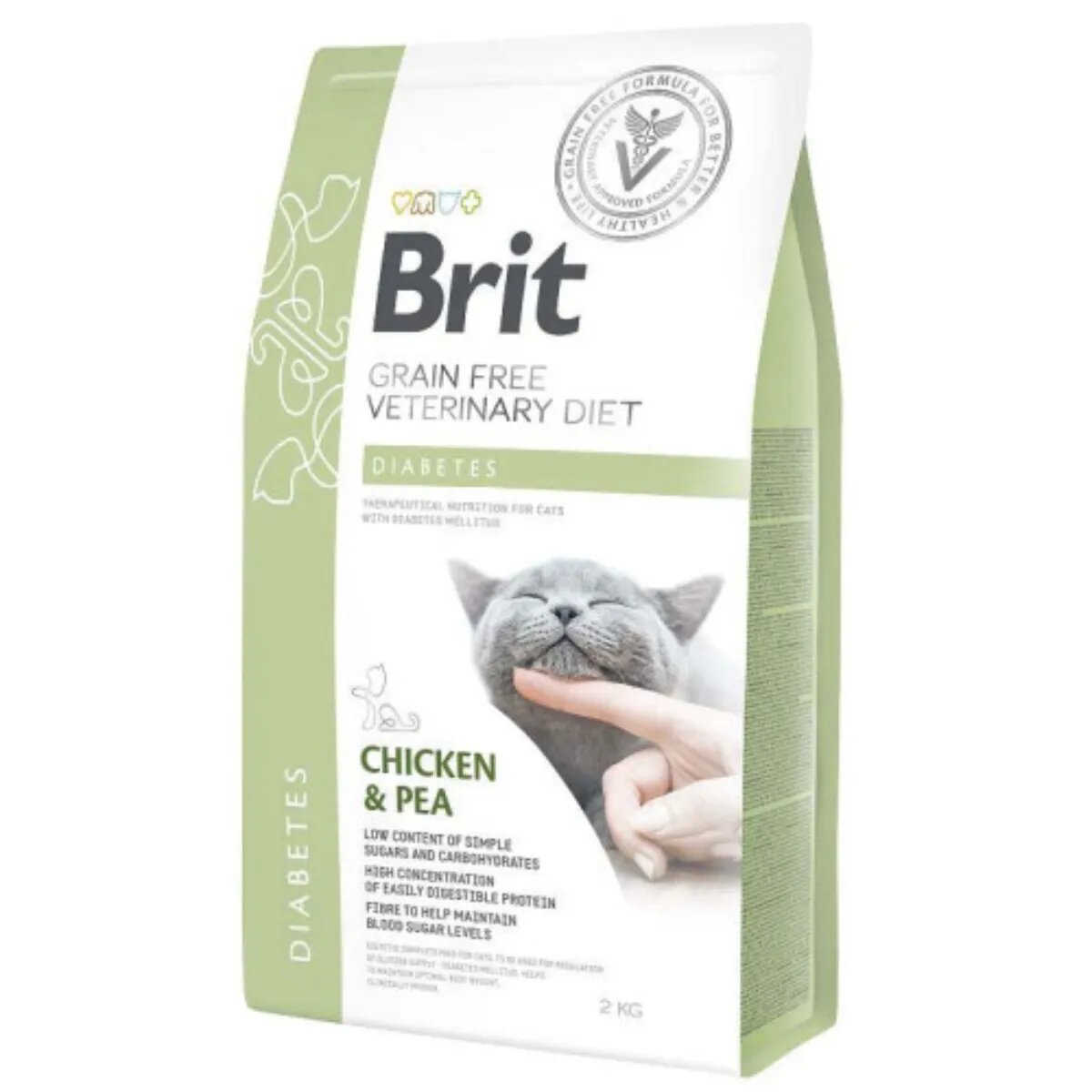 Brit Veterinary Diets BRIT VD Diabetes Pui dietă veterinară hrană uscată fără cereale pisici diabet 2kg