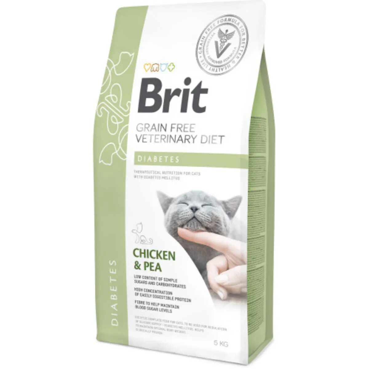 Brit Veterinary Diets BRIT VD Diabetes Pui dietă veterinară hrană uscată fără cereale pisici diabet 5kg