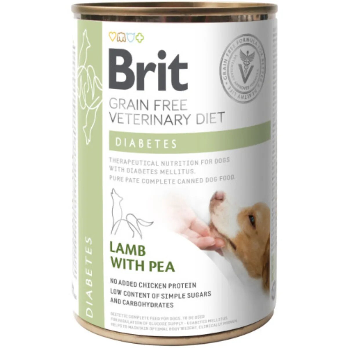 Brit Veterinary Diets BRIT VD Diabetes XS-XL Miel dietă veterinară conservă hrană umedă fără cereale câini diabet (în aspic) 400g