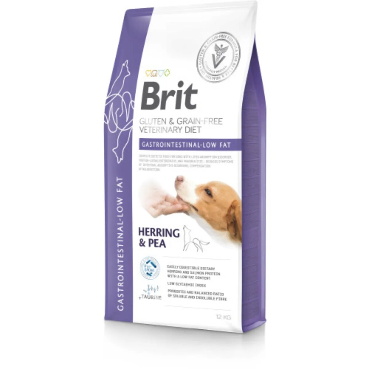 Brit Veterinary Diets BRIT VD Gastrointestinal Low Fat XS-XL Hering dietă veterinară hrană uscată fără cereale câini sistem digestiv 12kg