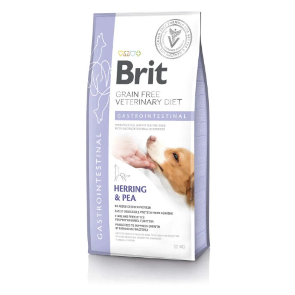 Brit Veterinary Diets BRIT VD Gastrointestinal XS-XL Hering dietă veterinară hrană uscată fără cereale câini sistem digestiv 12kg