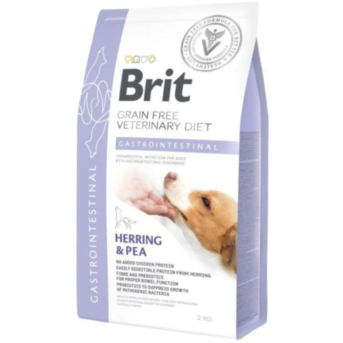 Brit Veterinary Diets BRIT VD Gastrointestinal XS-XL Hering dietă veterinară hrană uscată fără cereale câini sistem digestiv 2kg
