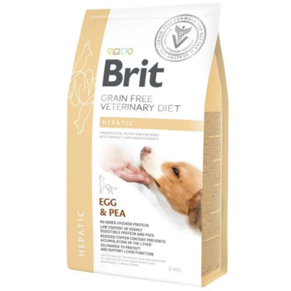 Brit Veterinary Diets BRIT VD Hepatic XS-XL Ou dietă veterinară hrană uscată fără cereale câini sistem hepatic 2kg