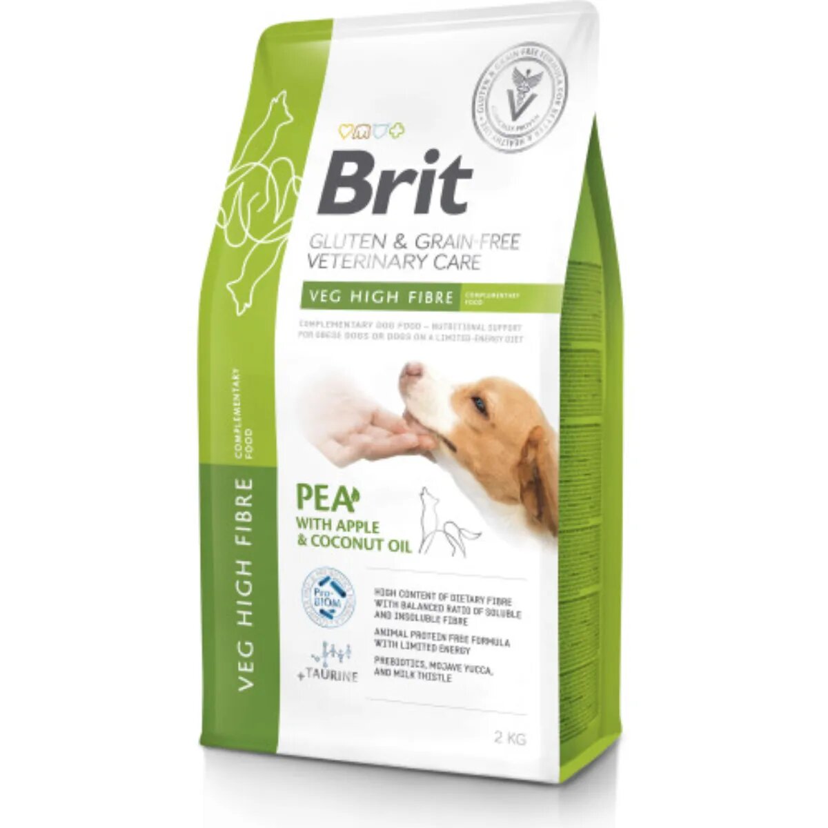 Brit Veterinary Diets BRIT VD High Fibre XS-XL Mazăre și Mere dietă veterinară hrană uscată fără cereale câini obezitate 2kg