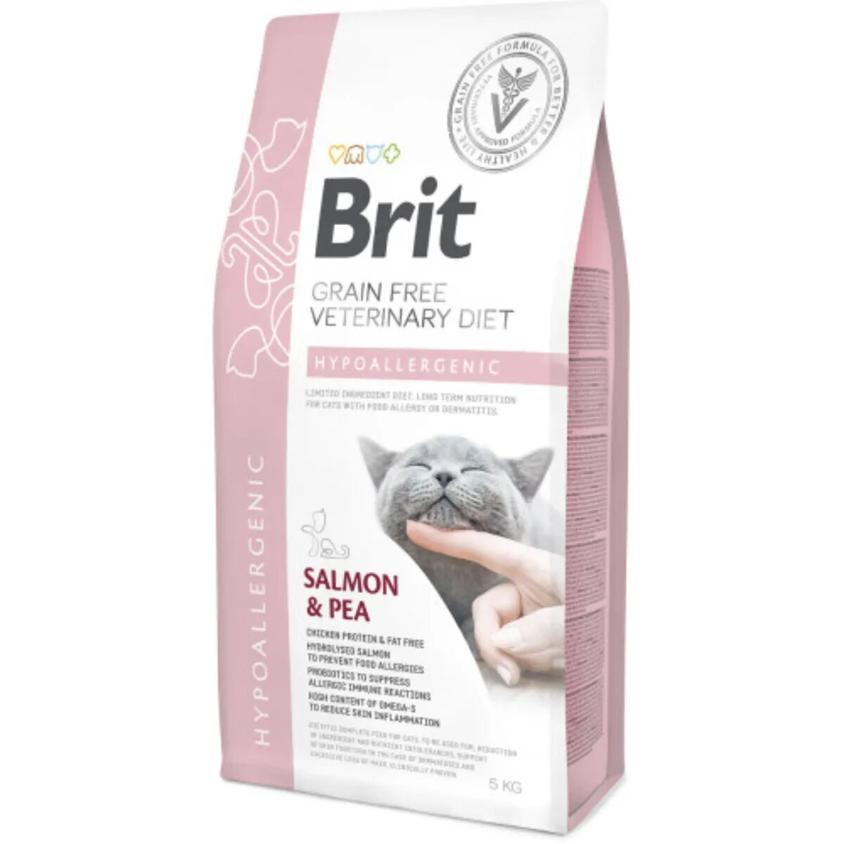 Brit Veterinary Diets BRIT VD Hypoallergenic Somon dietă veterinară hrană uscată fără cereale pisici alergii 5kg