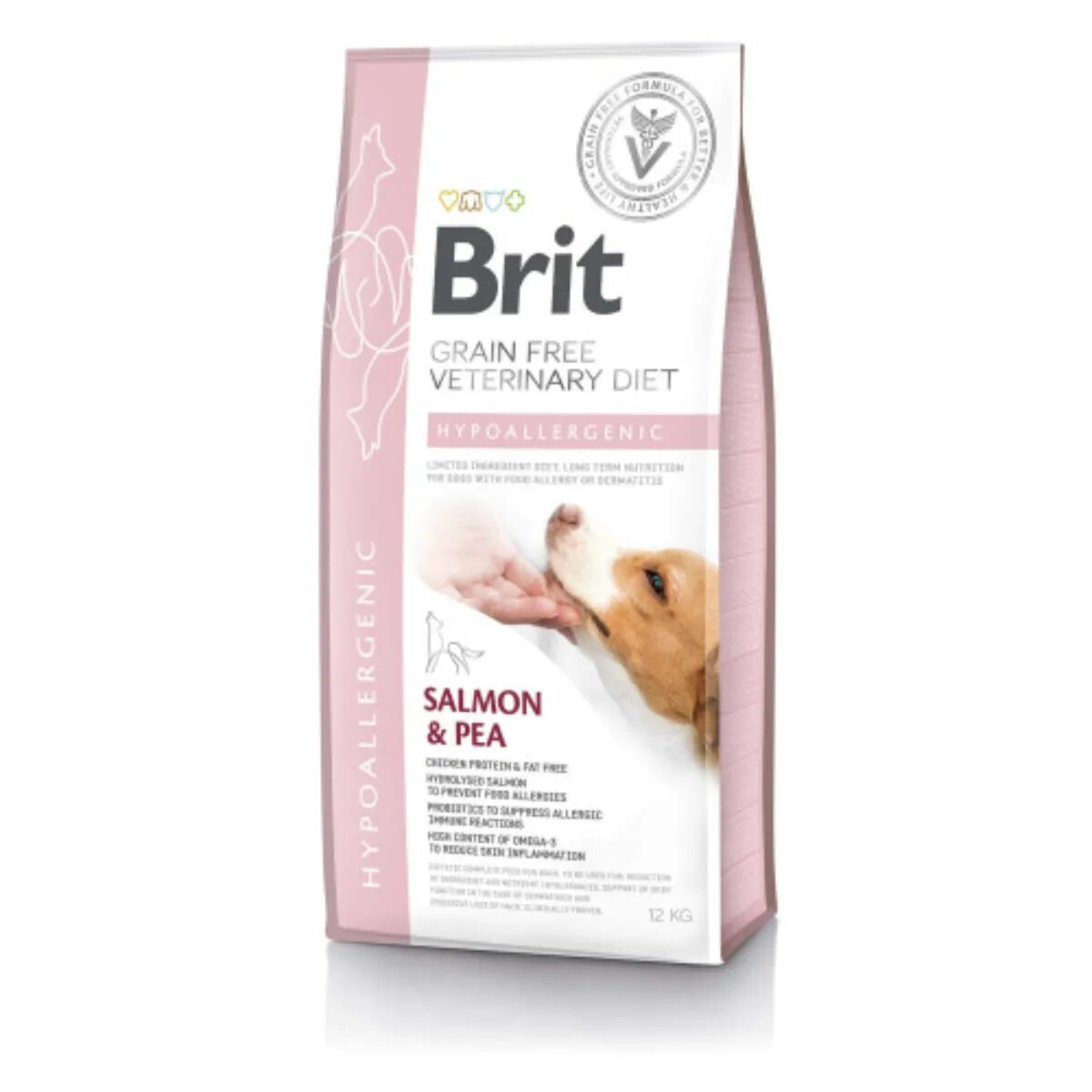 Brit Veterinary Diets BRIT VD Hypoallergenic XS-XL Somon dietă veterinară hrană uscată fără cereale câini alergii 12kg