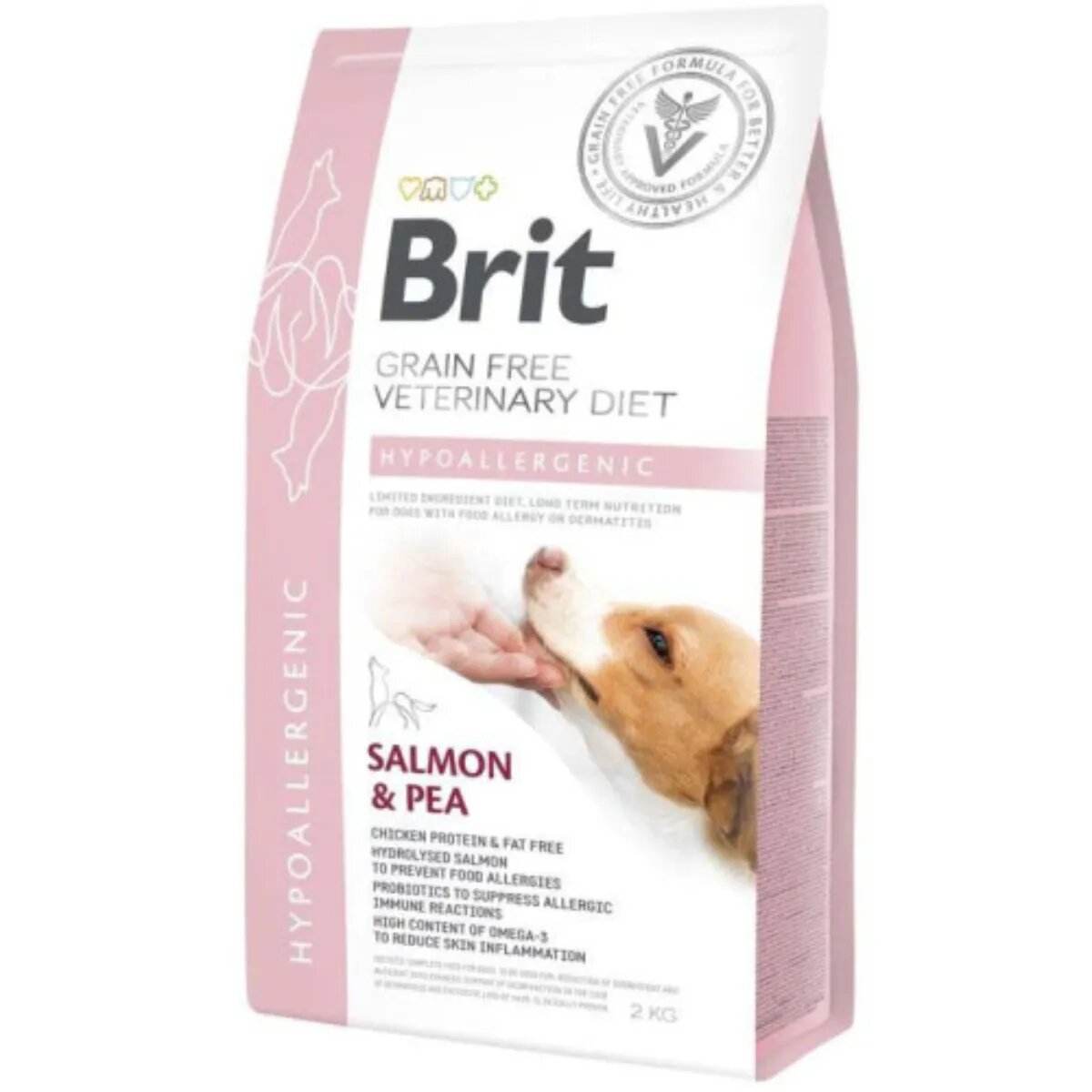 Brit Veterinary Diets BRIT VD Hypoallergenic XS-XL Somon dietă veterinară hrană uscată fără cereale câini alergii 2kg
