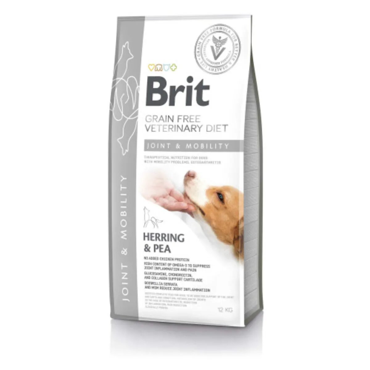 Brit Veterinary Diets BRIT VD Joint & Mobility XS-XL Hering dietă veterinară hrană uscată fără cereale câini sistem articular 12kg