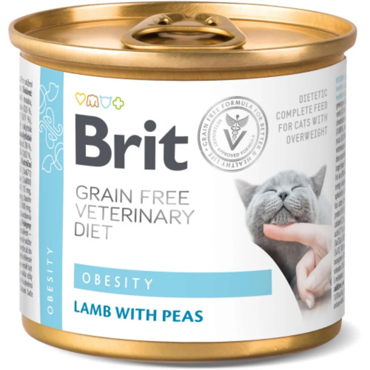Brit Veterinary Diets BRIT VD Obesity Miel dietă veterinară conservă hrană umedă fără cereale pisici obezitate (în aspic) 200g