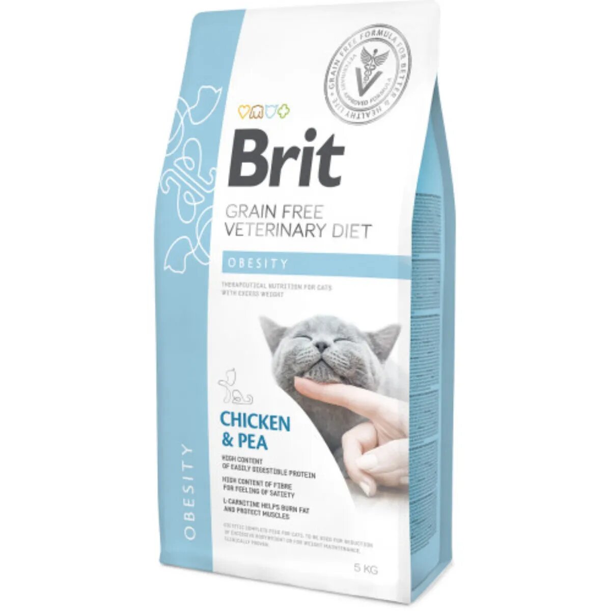 Brit Veterinary Diets BRIT VD Obesity Pui dietă veterinară hrană uscată fără cereale pisici obezitate 5kg