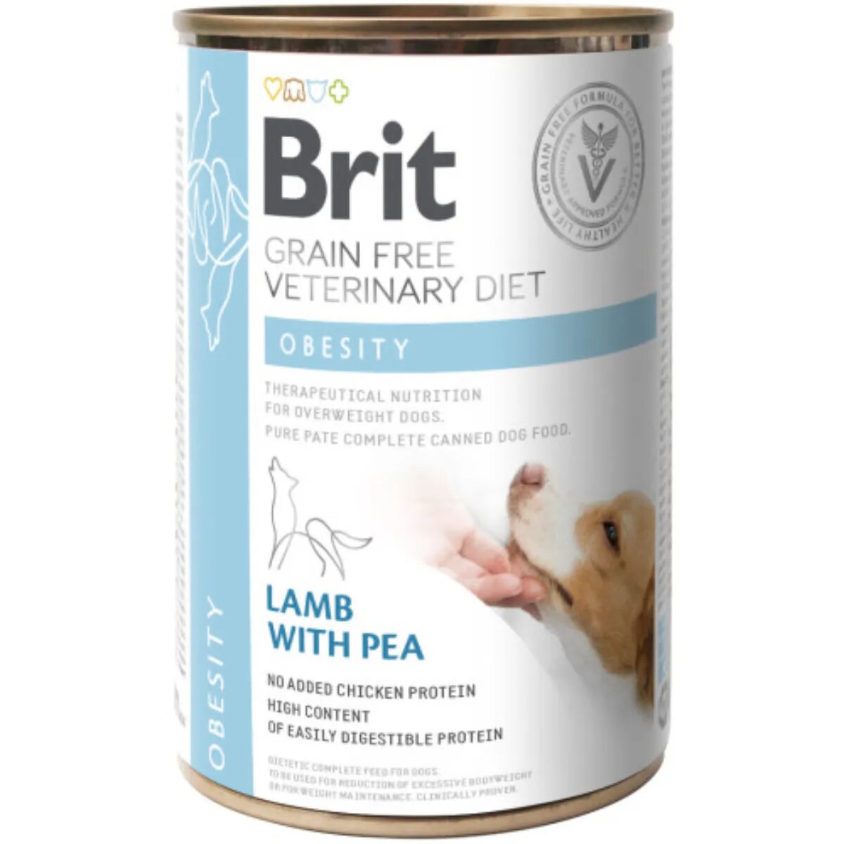 Brit Veterinary Diets BRIT VD Obesity XS-XL Miel dietă veterinară conservă hrană umedă fără cereale câini obezitate (în aspic) 400g