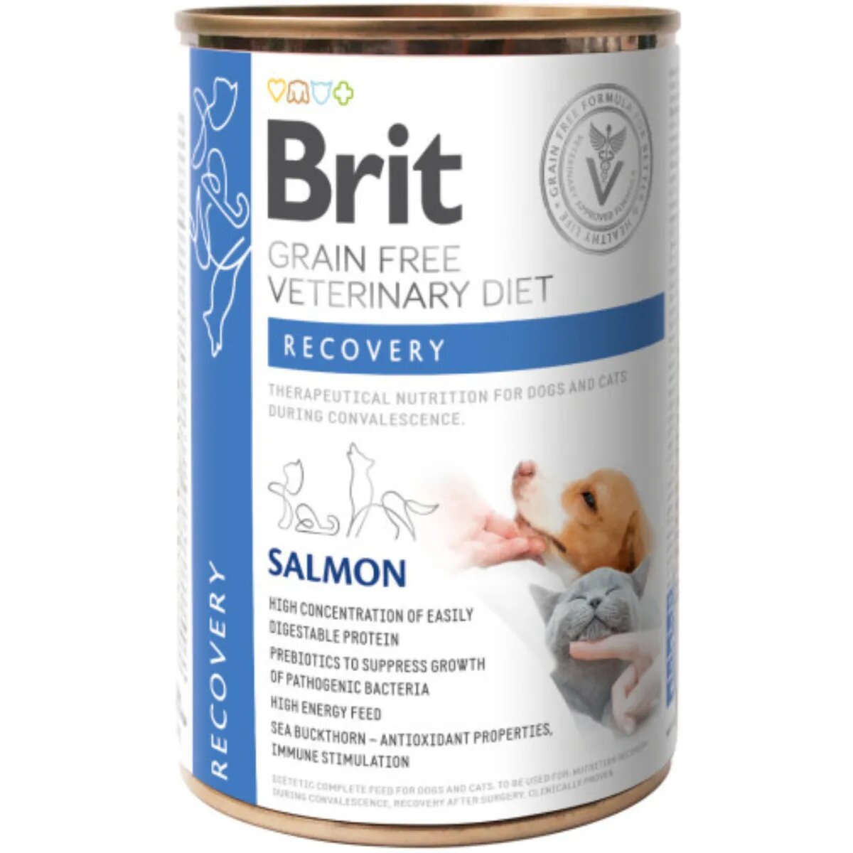 Brit Veterinary Diets BRIT VD Recovery Somon dietă veterinară conservă hrană umedă fără cereale câini convalescență (în sos) 400g