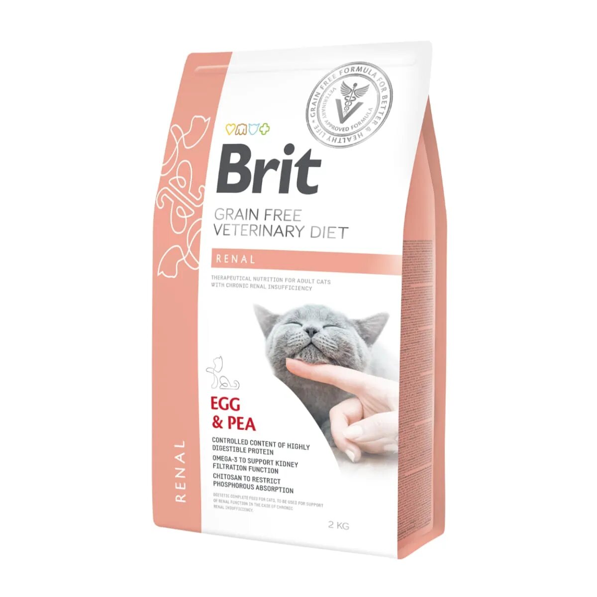 Brit Veterinary Diets BRIT VD Renal Ou dietă veterinară hrană uscată fără cereale pisici sistem renal 2kg