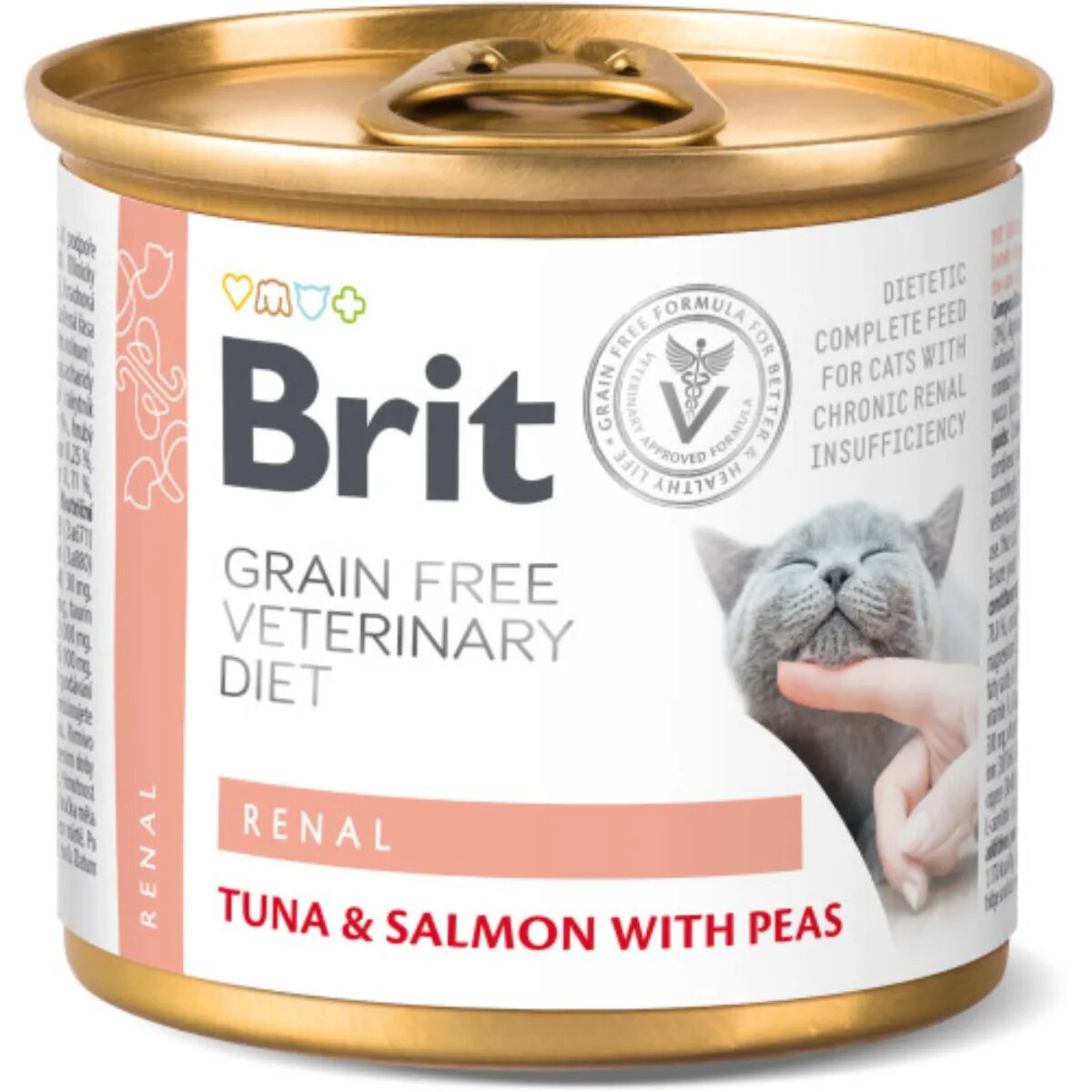 Brit Veterinary Diets BRIT VD Renal Ton și Somon dietă veterinară conservă hrană umedă fără cereale pisici sistem renal (în aspic) 200g