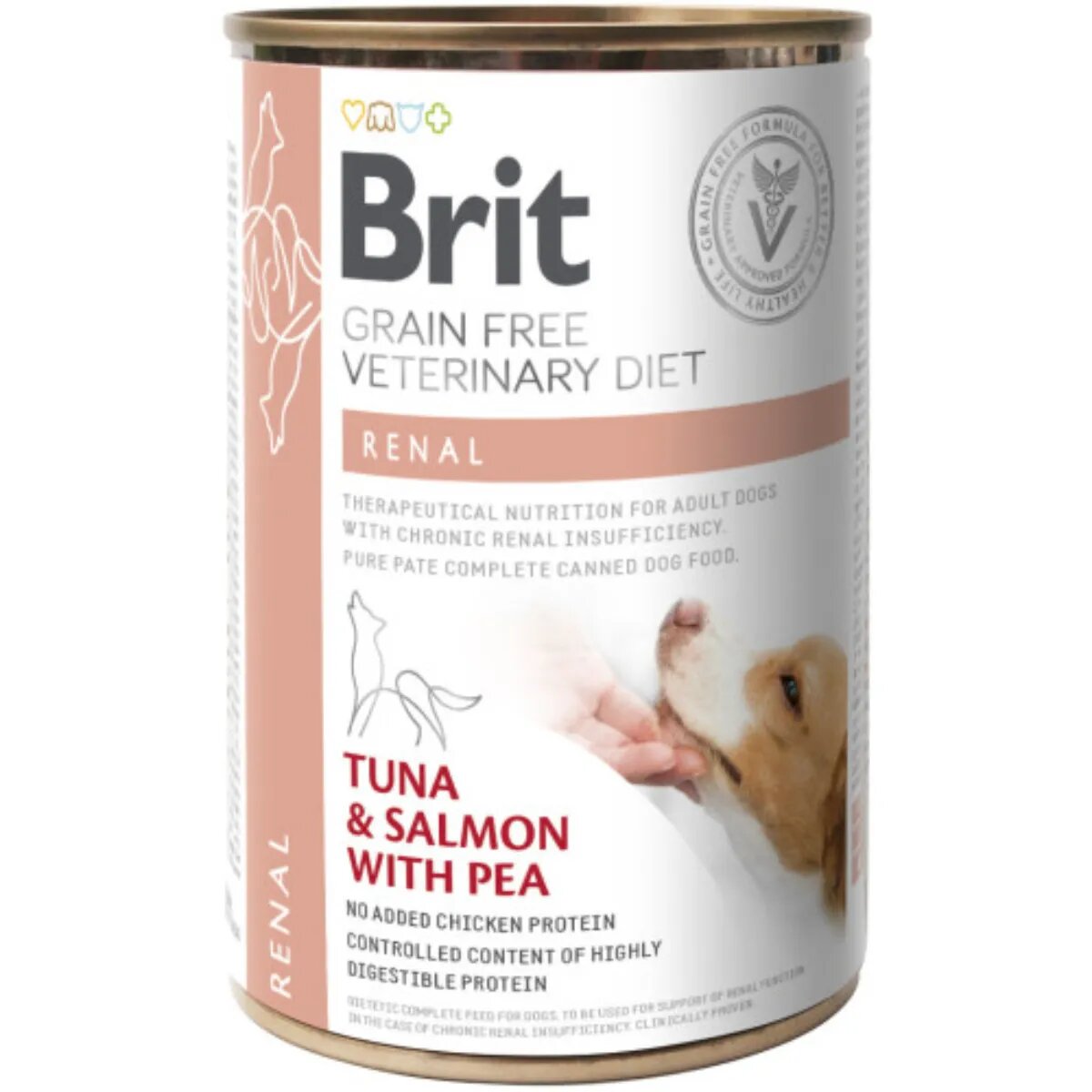 Brit Veterinary Diets BRIT VD Renal XS-XL Ton și Somon dietă veterinară conservă hrană umedă fără cereale câini sistem renal (în aspic) 400g