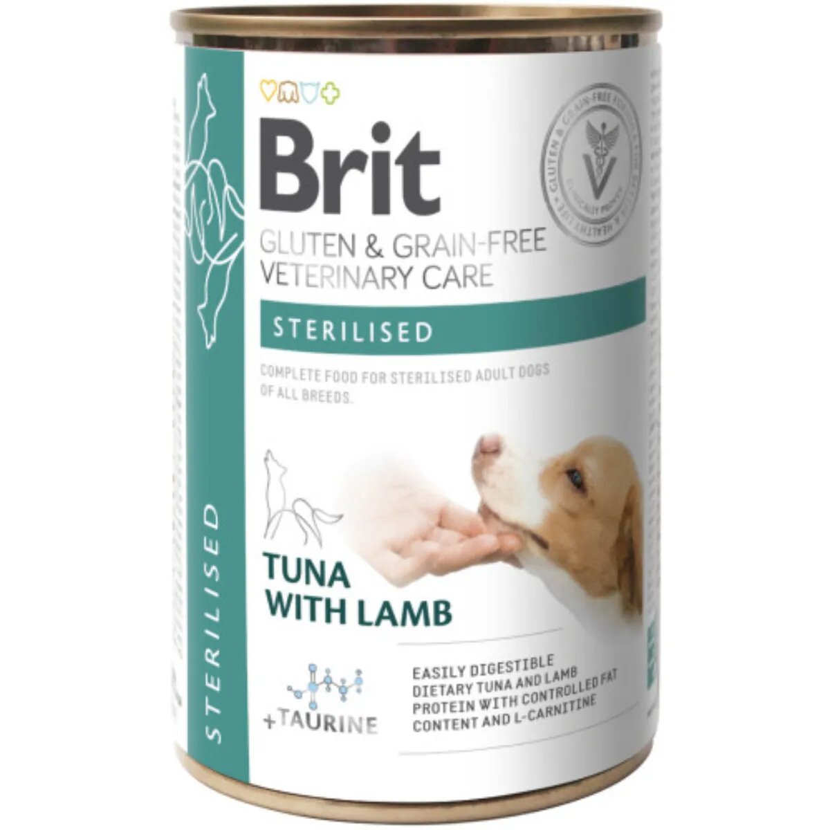 Brit Veterinary Diets BRIT VD Sterilised XS-XL Ton și Miel dietă veterinară conservă hrană umedă fără cereale câini sterilizați (în aspic) 400g