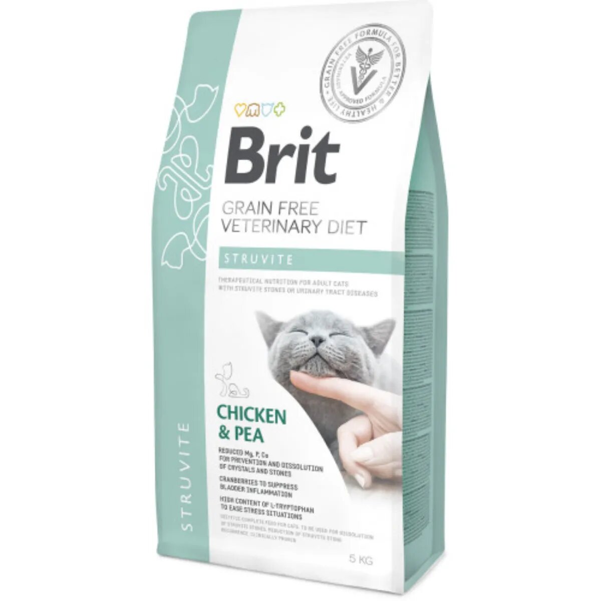 Brit Veterinary Diets BRIT VD Struvite Pui dietă veterinară hrană uscată fără cereale pisici sistem urinar 5kg