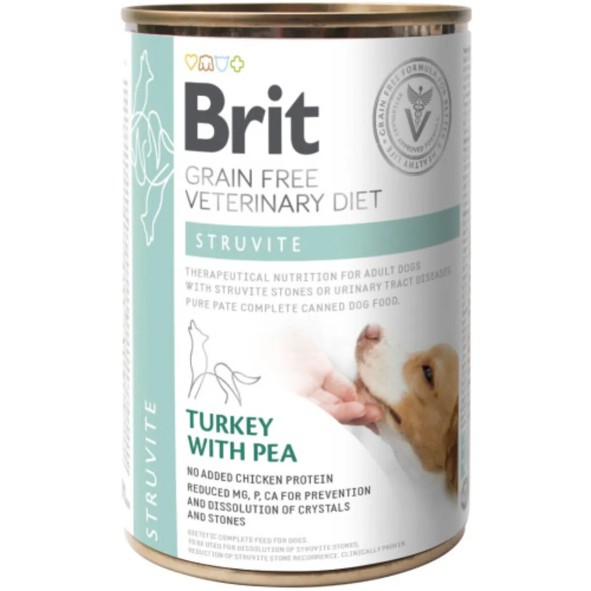 Brit Veterinary Diets BRIT VD Struvite XS-XL Curcan dietă veterinară conservă hrană umedă fără cereale câini sistem urinar (în aspic) 400g