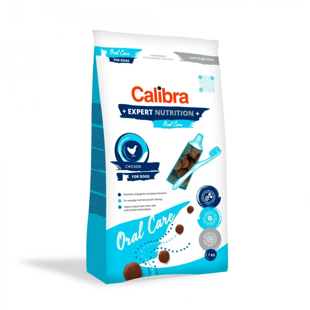 Calibra Expert Nutrition Oral Care XS-XL Pui hrană uscată câini sensibilități dentare 7kg